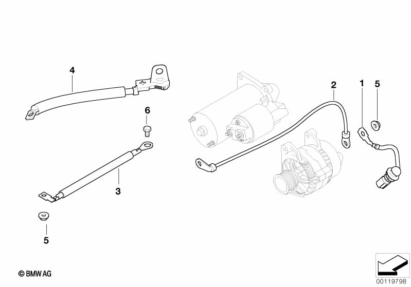 Battery cable/starter cable