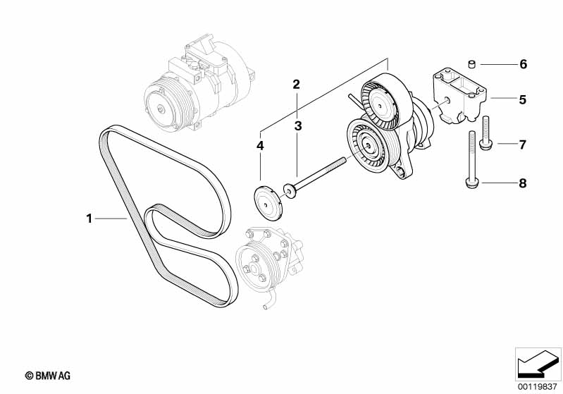 Genuine BMW 11287509339 E67 Carrier For Belt Tensioner (Inc. 760LiS