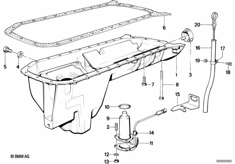 Oil pan/oil level indicator