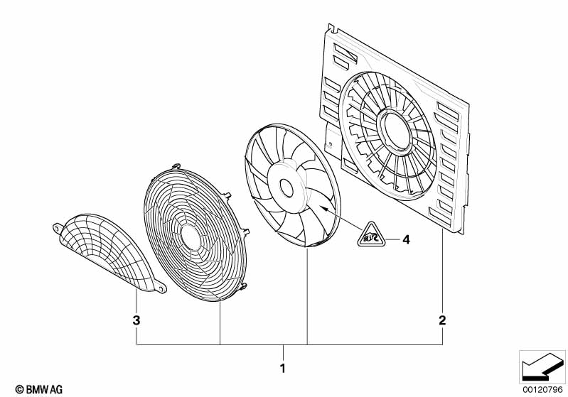 Genuine BMW 64546946373 E65 Compression Shroud With Fan (Inc. 745d) | ML Performance EU Car Parts