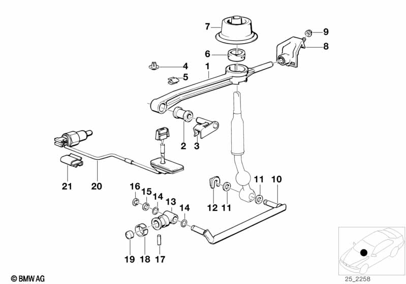 Genuine BMW 25111220838 E30 Straight Selector Rod (Inc. 325i) | ML Performance UK Car Parts