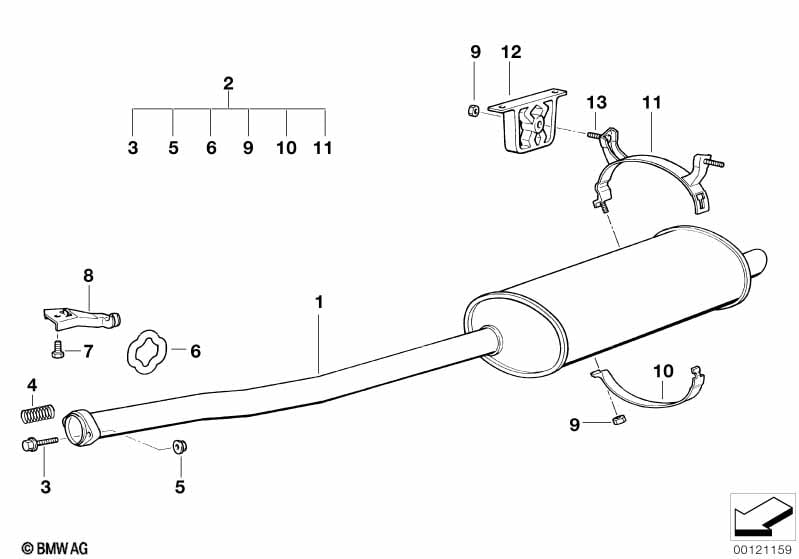 Rear muffler