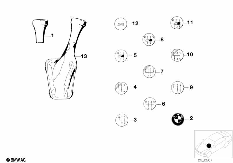 Gearshift knobs/coverings/plaques