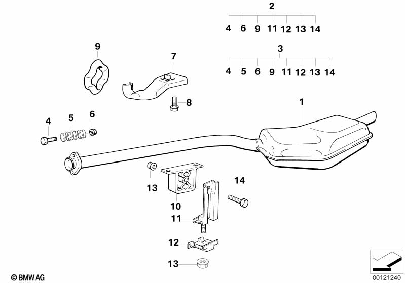 Genuine BMW 18211723410 E36 E38 E31 Bracket Exhaust, Rear Left (Inc. 840i, 320i & 750iLS) | ML Performance UK Car Parts