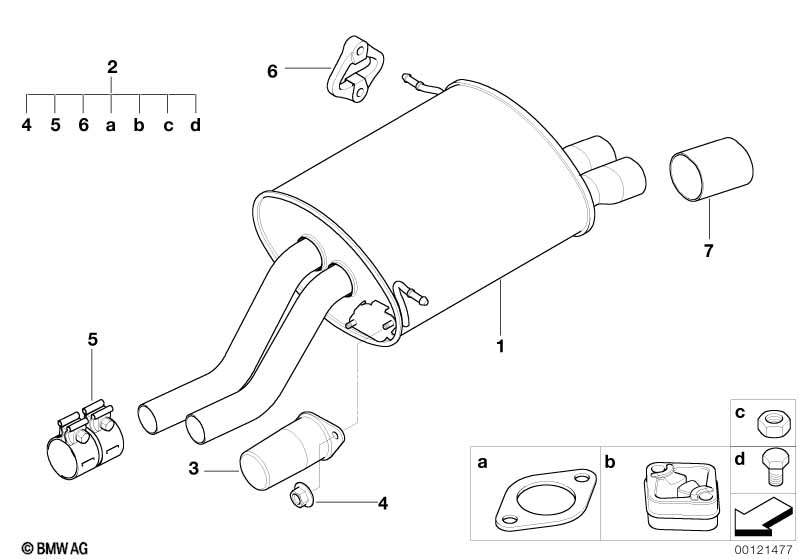 Genuine BMW 18107505644 E36 Rear Muffler (Inc. Z3) | ML Performance EU Car Parts