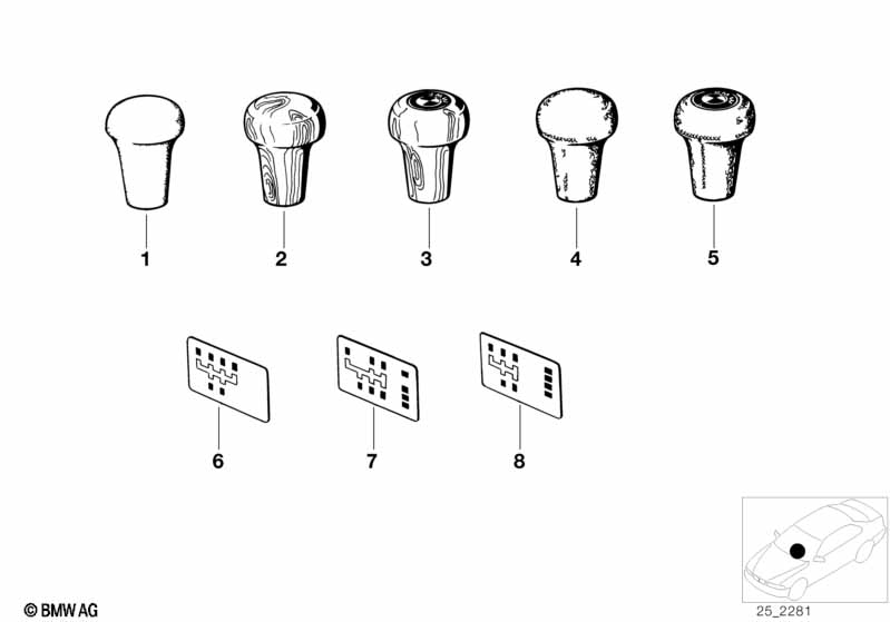 Genuine BMW 25111209862 E23 E24 E21 Leather And Plastic Gear Shift Knob (Inc. 530i, 732i & 528) | ML Performance UK Car Parts