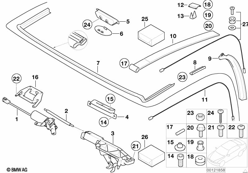 Genuine BMW 54347072808 E52 Creaser, Folding Top (Inc. Alpina V8 & Z8) | ML Performance UK Car Parts