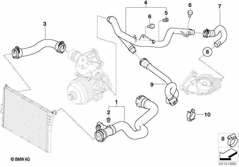 Genuine BMW 11537788266 E53 Water Hose (Inc. X5 3.0d) | ML Performance UK Car Parts