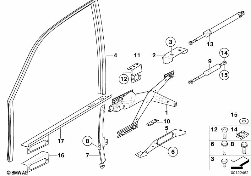 Genuine BMW 51338195386 E38 E67 Gas Spring, Window Lift (Inc. 745LiS, 760LiS & 750iLS) | ML Performance EU Car Parts