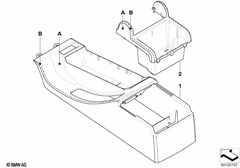 Individual center console, leather
