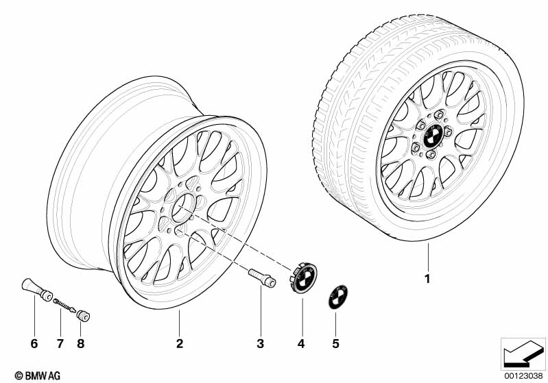 BMW light alloy wheel, cross spoke 133