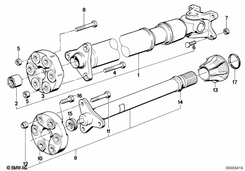 Drive shaft, single components, 4-wheel