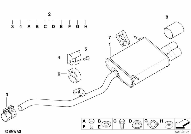 Genuine BMW 18101437832 E36 Rear Muffler (Inc. Z3) | ML Performance UK Car Parts