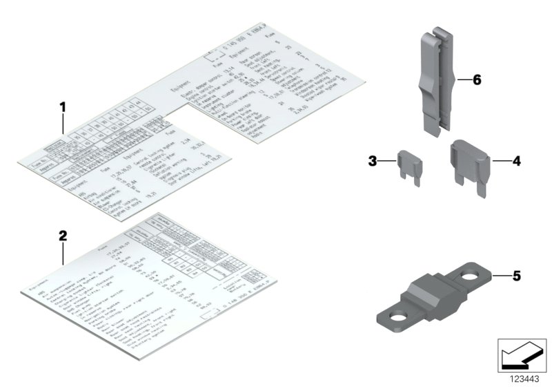 Fusebox fuses and labels