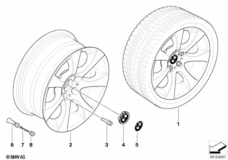 BMW LA wheel, star spoke 124