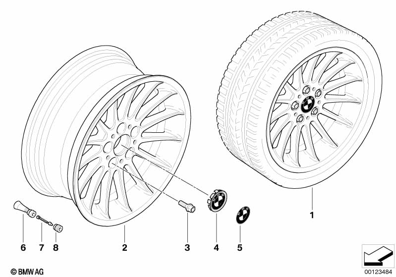 BMW light alloy wheel, radial spoke 32