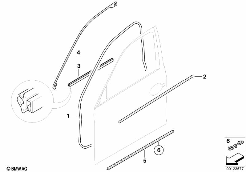 Door weatherstrip front
