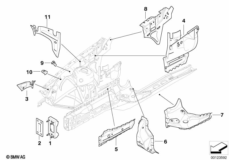 Genuine BMW 41143403498 E83 Bracket Side Panel Right (Inc. X3) | ML Performance EU Car Parts