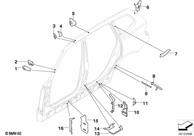 Genuine BMW 41217052290 E83 Moulded Part,Entrance Outside,Front Rig. (Inc. X3) | ML Performance EU Car Parts