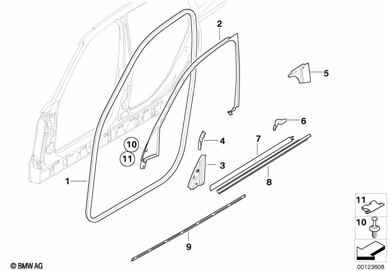 Genuine BMW 51333330183 E83 Inner Left Window Channel Cover (Inc. X3) | ML Performance EU Car Parts