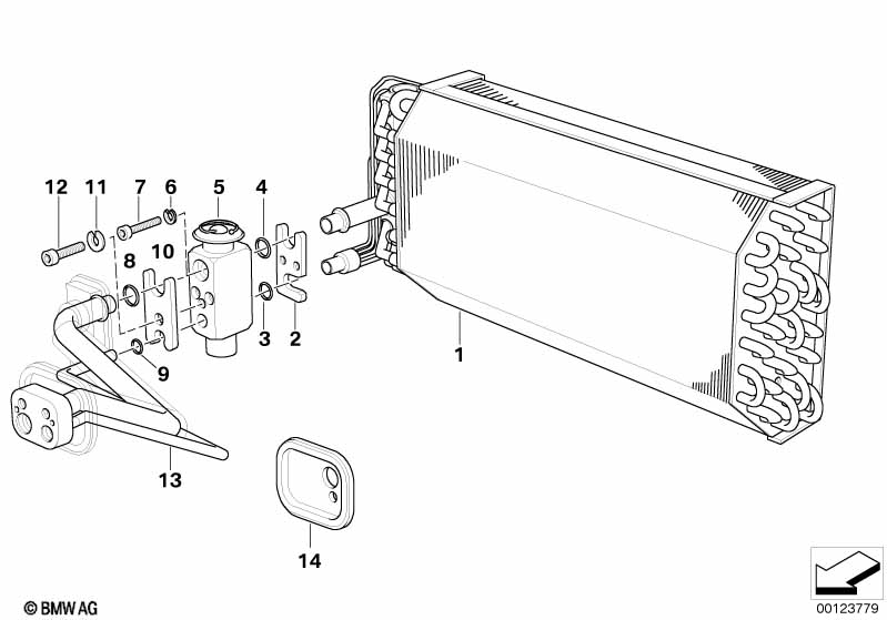 Automatic air conditioning evaporator