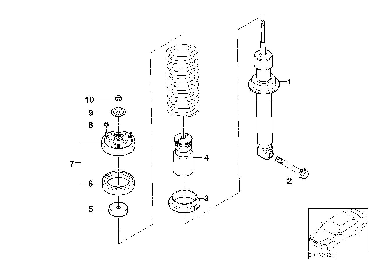 Genuine BMW 33536761027 E60 Auxiliary Shock Absorber, Rear (Inc. 535i, 520i & 535xi) | ML Performance UK Car Parts