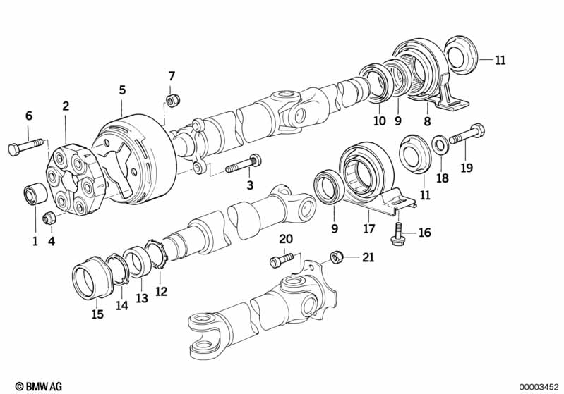 Genuine BMW 26121229317 E36 E46 Center Mount, Rear (Inc. 318tds, 316ti & 316i) | ML Performance UK Car Parts