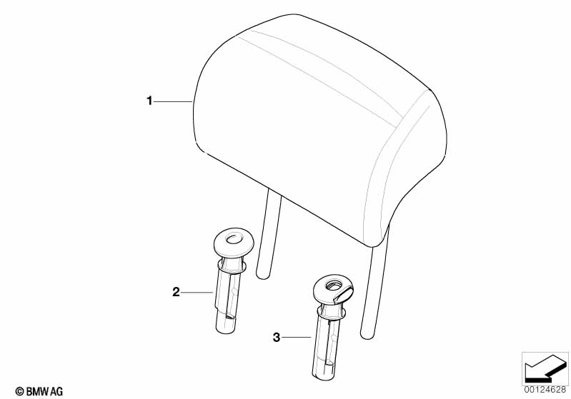 Genuine BMW 52208039586 E61 E60 Headrest Cloth-Leather ANTHRAZIT (Inc. 520d, 550i & 530i) | ML Performance EU Car Parts