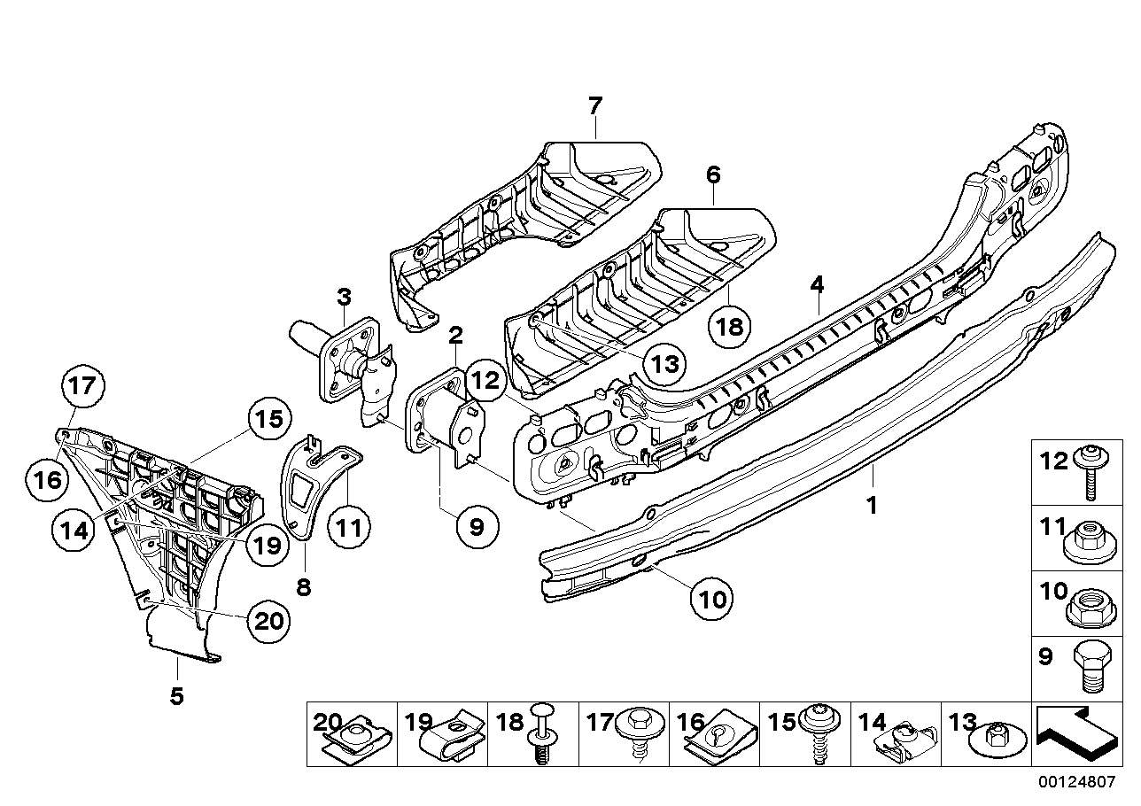 Genuine BMW 51127056343 E60 Mount, Bumper, Rear Center (Inc. 540i, 520i & 545i) | ML Performance UK Car Parts