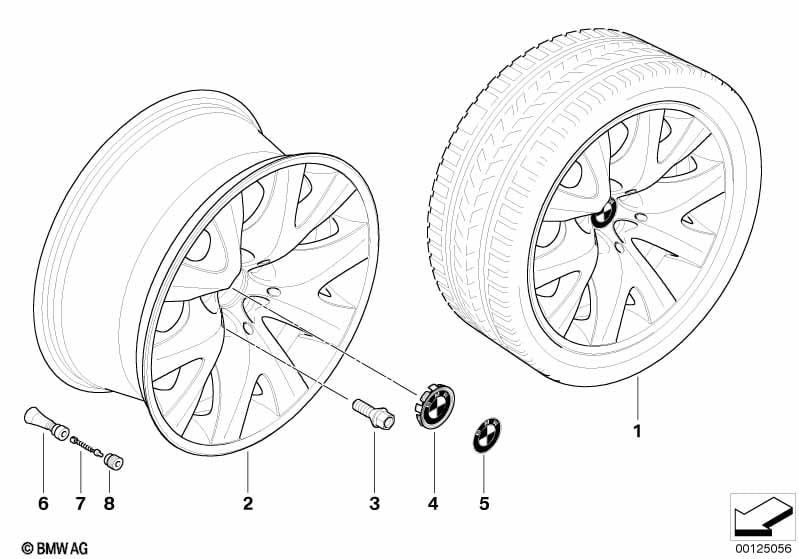 BMW light alloy wheel, V-spoke 126