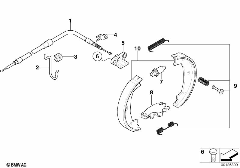 Genuine BMW 34406770605 E63 E64 Left Hand Brake Bowden Cable (Inc. 635d, 650i & 630i) | ML Performance UK Car Parts