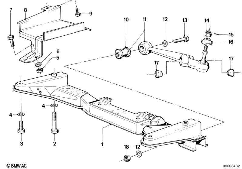 Front axle support/wishbone