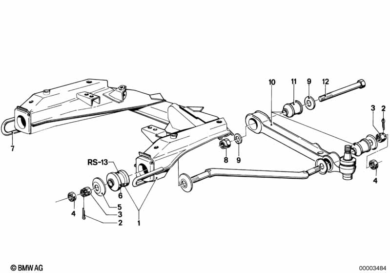 Front axle support/wishbone