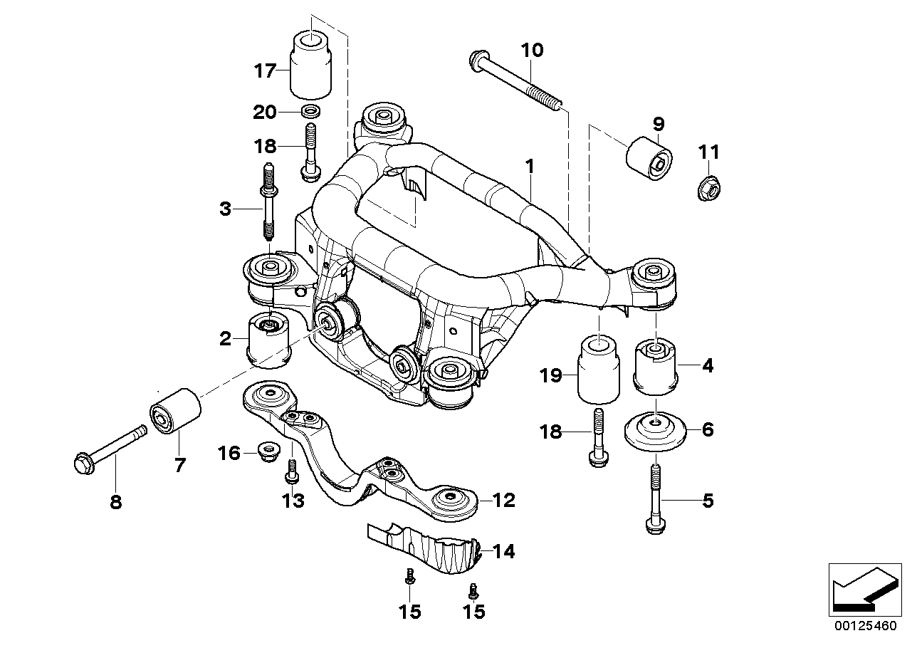 Genuine BMW 33316770781 E83 E86 E46 Rubber Mounting Rear (Inc. 323i, Z4 30i & Z4 2.0i) | ML Performance UK Car Parts