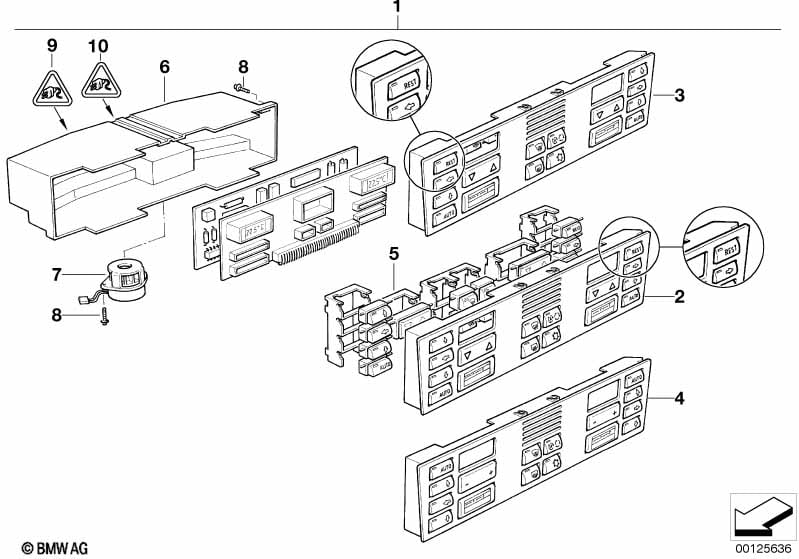 Ovládací panel automatická klimatizace