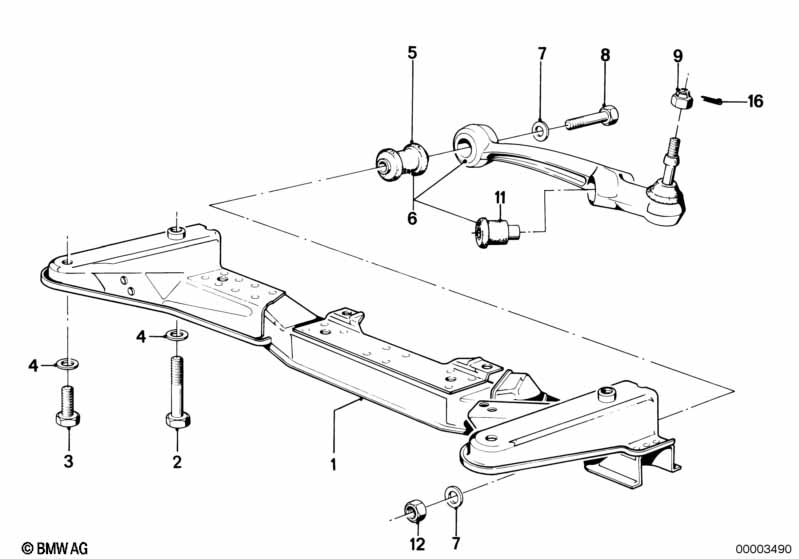 Front axle support/wishbone