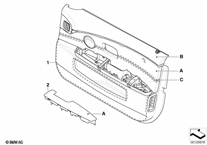 Individual front door trim panel,leather