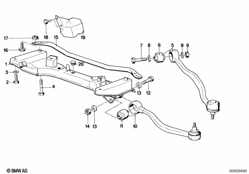 Front axle support/wishbone