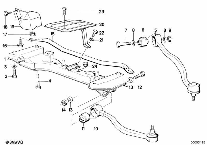 Front axle support/wishbone