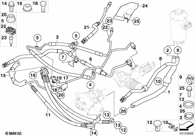 Power steering/oil pipe/dynamic drive