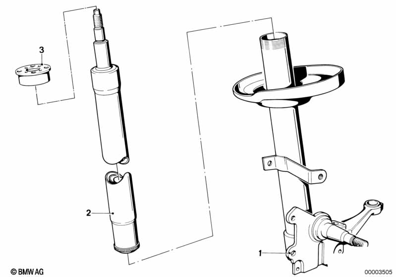 Front spring strut/shock absorber