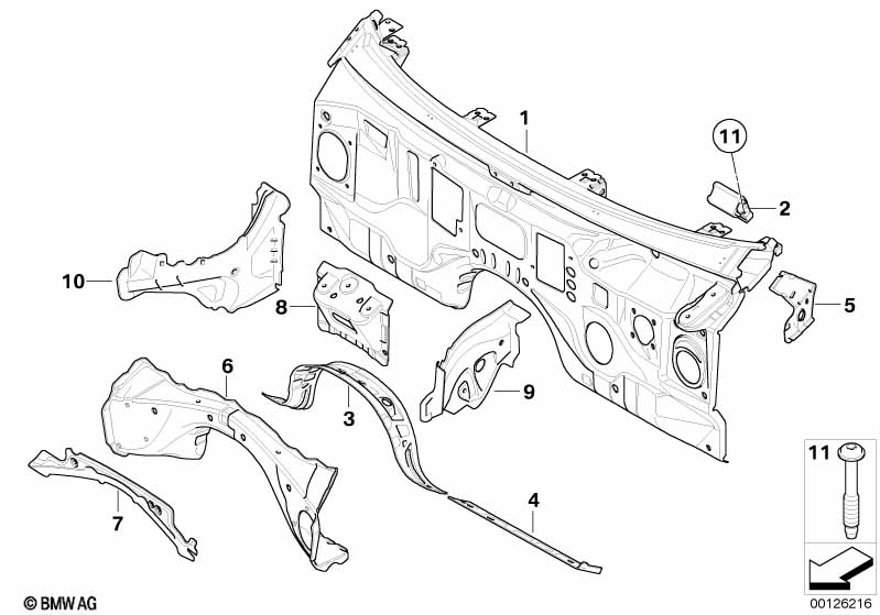 Genuine BMW 41217117222 E61 E60 Top, Cover Plate, Right (Inc. 530i, 525xi & 540i) | ML Performance UK Car Parts