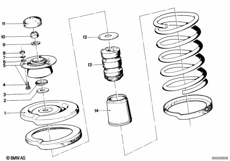 Guide support/spring pad/attaching parts