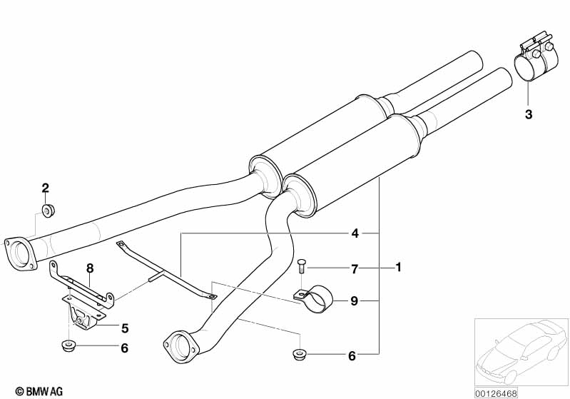 Genuine BMW 18107520570 E66 E65 E67 Exhaust Pipes With Primary Silencer (Inc. 760i, 760LiS & 760Li) | ML Performance EU Car Parts