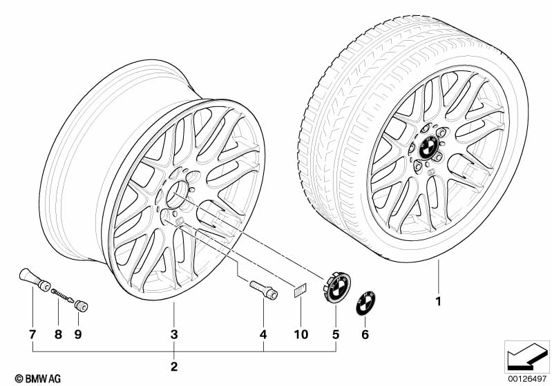 BMW light alloy wheel, M cross spoke 163