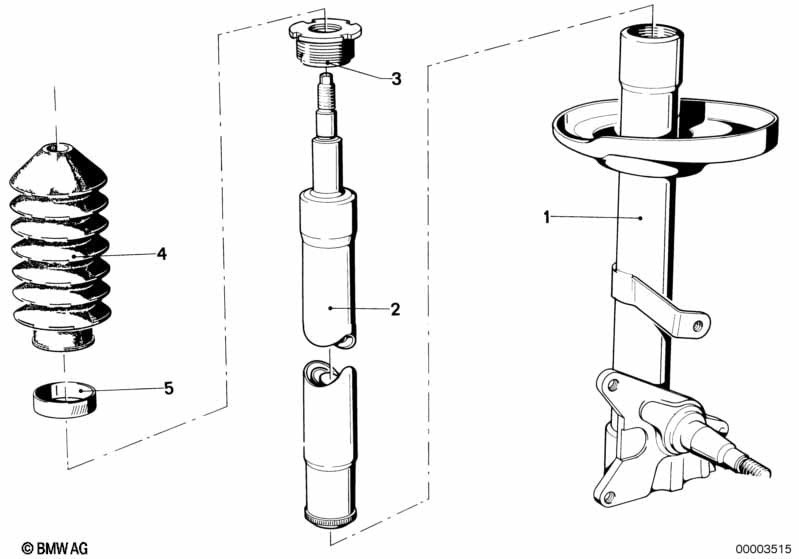 Front spring strut/shock absorber