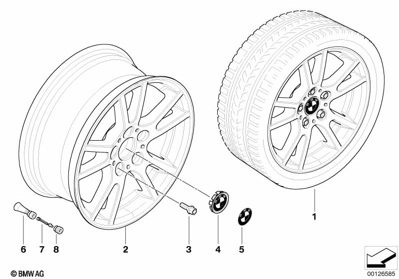 BMW alloy wheel, double spoke 148