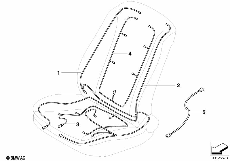 Rear seat wiring set