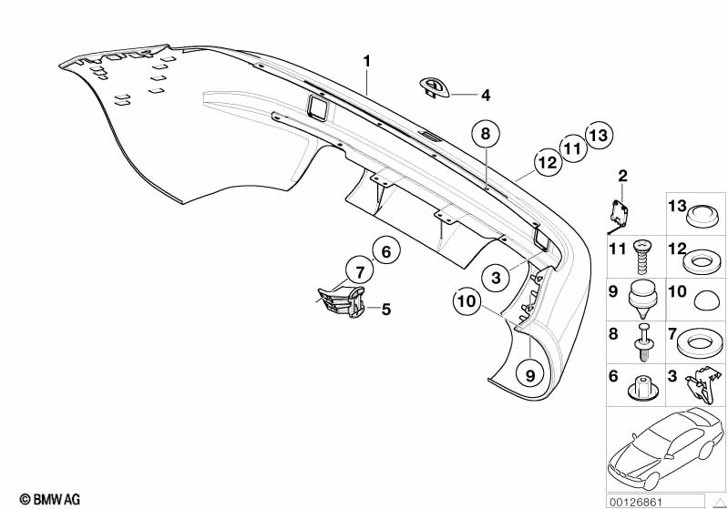 Genuine BMW 51120307543 E36 Bumper Trim Panel, Primed, Rear (Inc. Z3 M) | ML Performance EU Car Parts