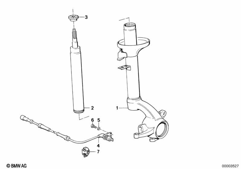 Genuine BMW 31311701050 E30 Front Right Spring Strut (Inc. 325ix) | ML Performance EU Car Parts